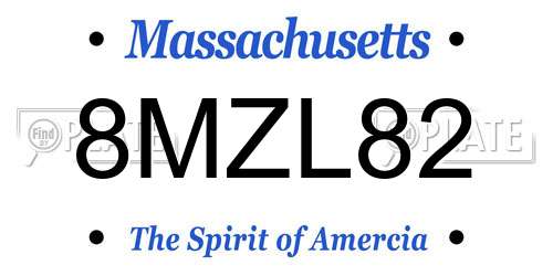 8MZL82 Massachusetts License Plate