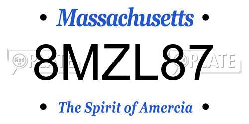 8MZL87 Massachusetts License Plate