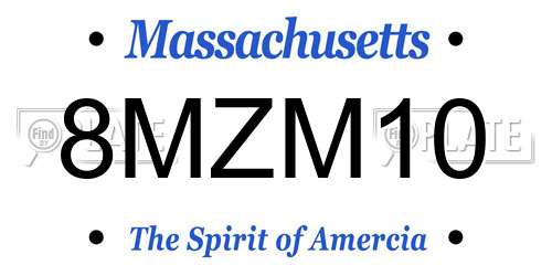 8MZM10 Massachusetts License Plate