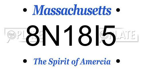 8N18I5 Massachusetts License Plate