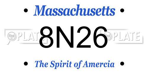 8N26 Massachusetts License Plate