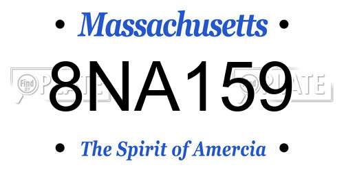8NA159 Massachusetts License Plate