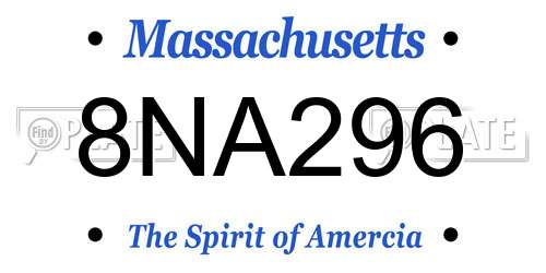 8NA296 Massachusetts License Plate