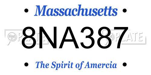 8NA387 Massachusetts License Plate
