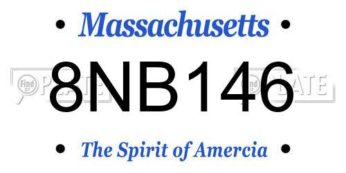 8NB146 Massachusetts License Plate