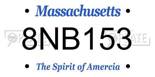 8NB153 Massachusetts License Plate