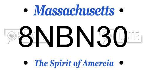 8NBN30 Massachusetts License Plate