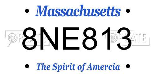 8NE813 Massachusetts License Plate