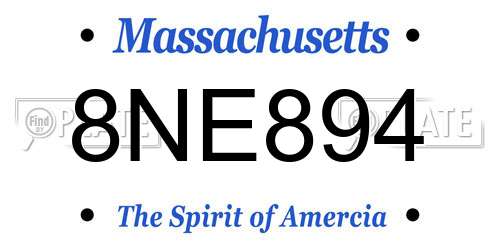 8NE894 Massachusetts License Plate
