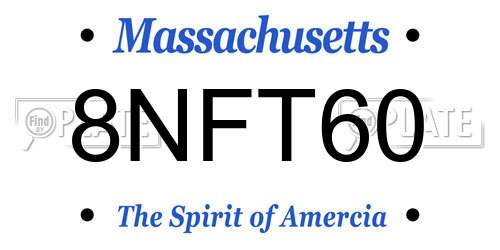8NFT60 Massachusetts License Plate