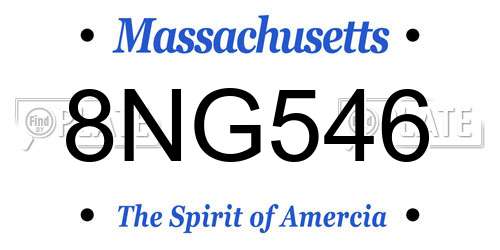 8NG546 Massachusetts License Plate