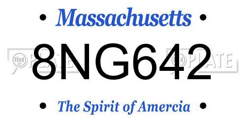 8NG642 Massachusetts License Plate
