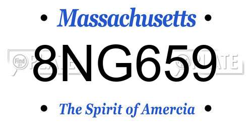 8NG659 Massachusetts License Plate