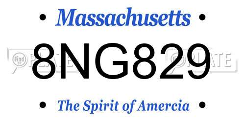 8NG829 Massachusetts License Plate