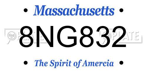 8NG832 Massachusetts License Plate