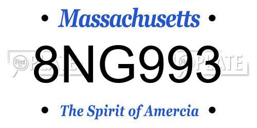 8NG993 Massachusetts License Plate