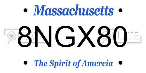 8NGX80 Massachusetts License Plate