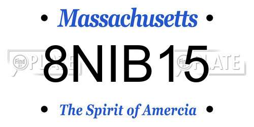 8NIB15 Massachusetts License Plate