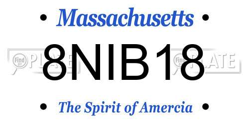 8NIB18 Massachusetts License Plate