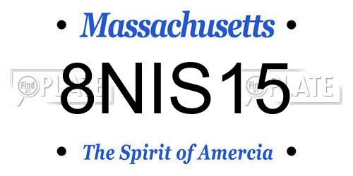8NIS15 Massachusetts License Plate