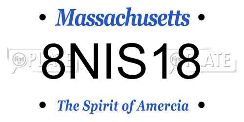 8NIS18 Massachusetts License Plate