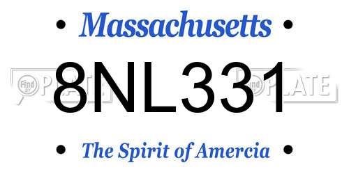 8NL331 Massachusetts License Plate