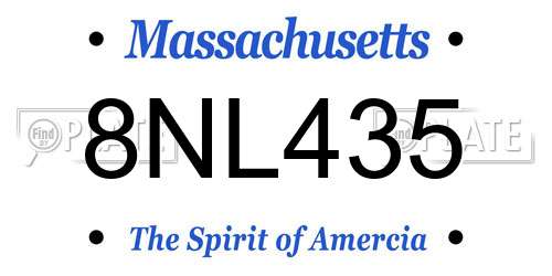 8NL435 Massachusetts License Plate