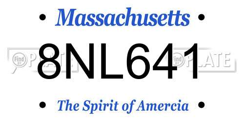 8NL641 Massachusetts License Plate