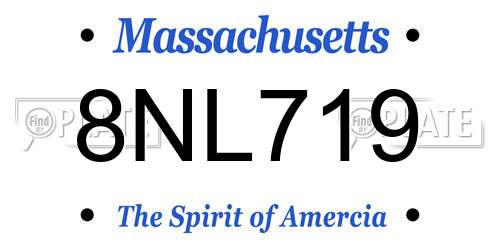 8NL719 Massachusetts License Plate