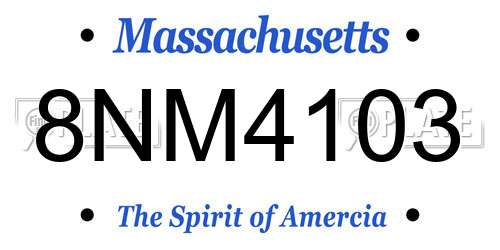 8NM4103 Massachusetts License Plate
