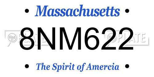 8NM622 Massachusetts License Plate