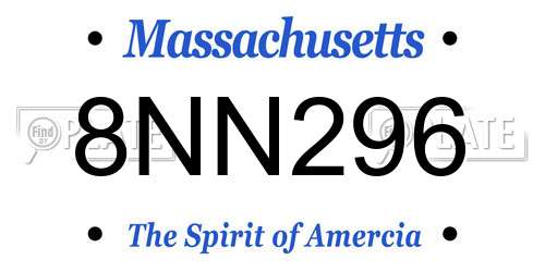 8NN296 Massachusetts License Plate