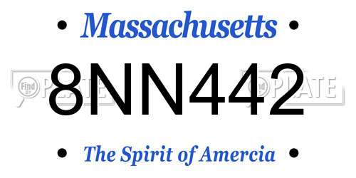 8NN442 Massachusetts License Plate