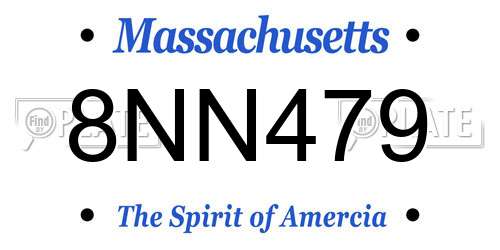 8NN479 Massachusetts License Plate