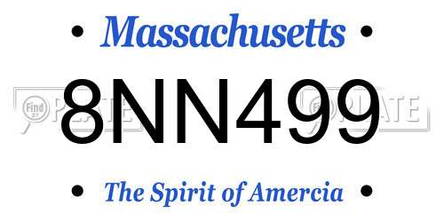 8NN499 Massachusetts License Plate