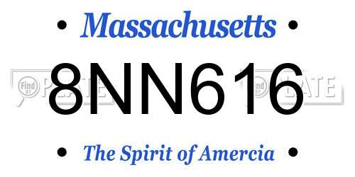 8NN616 Massachusetts License Plate