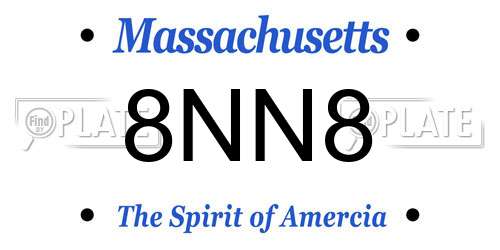 8NN8 Massachusetts License Plate