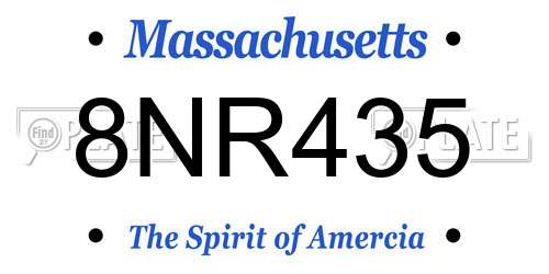 8NR435 Massachusetts License Plate
