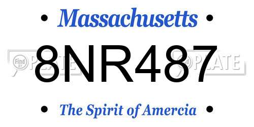 8NR487 Massachusetts License Plate