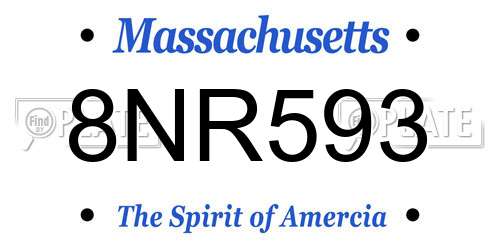 8NR593 Massachusetts License Plate