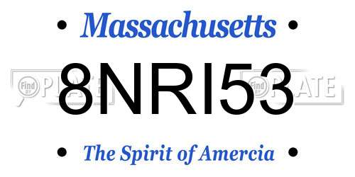 8NRI53 Massachusetts License Plate