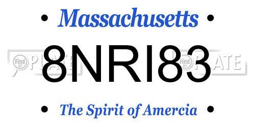 8NRI83 Massachusetts License Plate