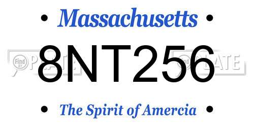 8NT256 Massachusetts License Plate