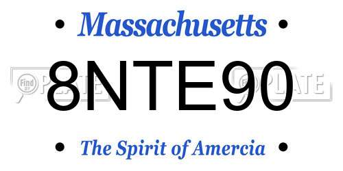 8NTE90 Massachusetts License Plate