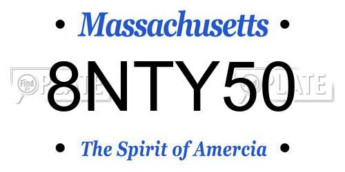 8NTY50 Massachusetts License Plate