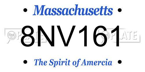 8NV161 Massachusetts License Plate