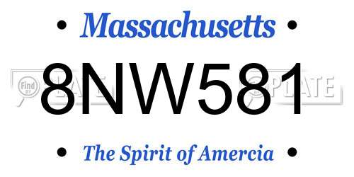 8NW581 Massachusetts License Plate