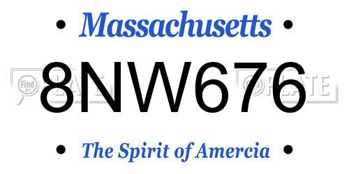 8NW676 Massachusetts License Plate