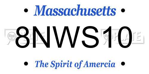 8NWS10 Massachusetts License Plate