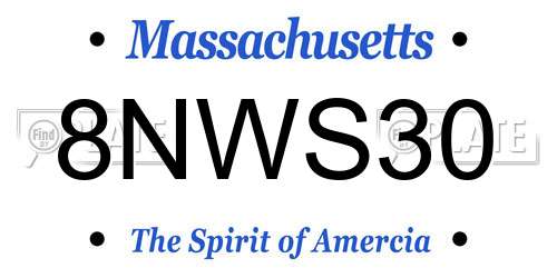 8NWS30 Massachusetts License Plate
